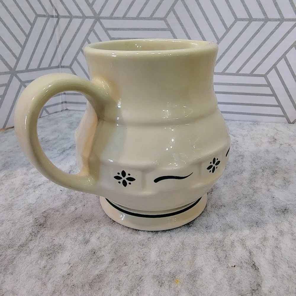 Longaberger Pottery Woven Traditions Classic Green – Creamer/Sugar Set USA